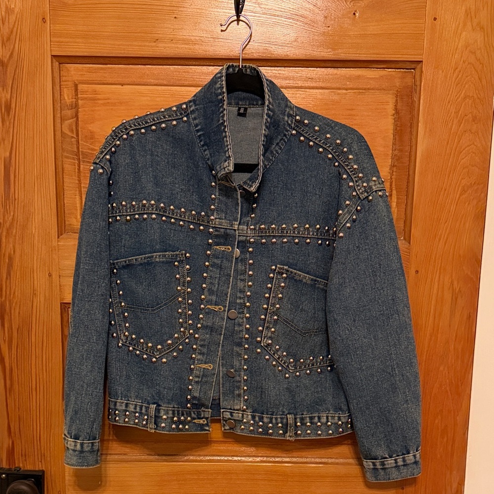Studded Blue Denim Jacket
